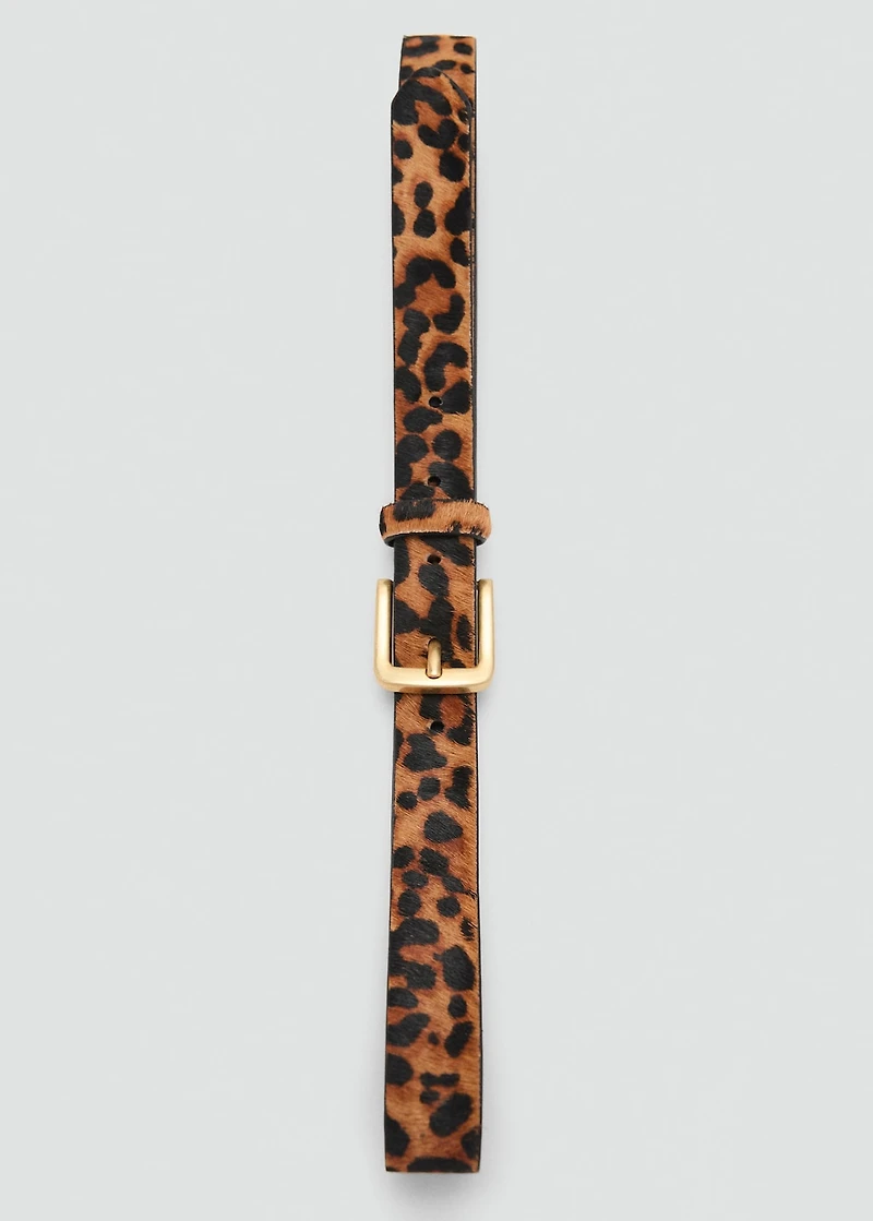 Leopard leather belt