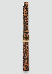 Leopard leather belt