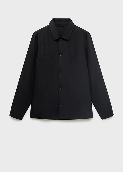 Linen-blend jacket with pockets