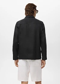 Linen-blend jacket with pockets