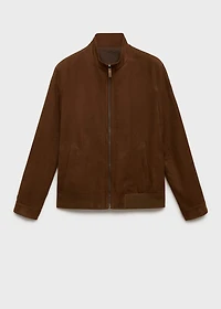 Suede faux-leather jacket