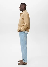 Faux suede leather overshirt