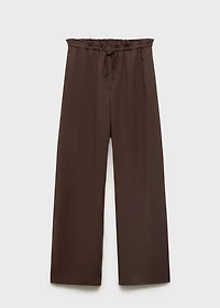 Lyocell wide leg pants with drawstring