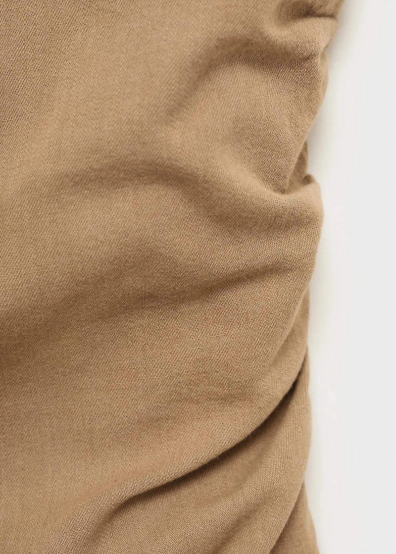 Cross-back draped top