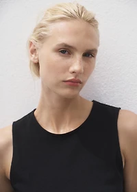 Gathered cotton midi-dress