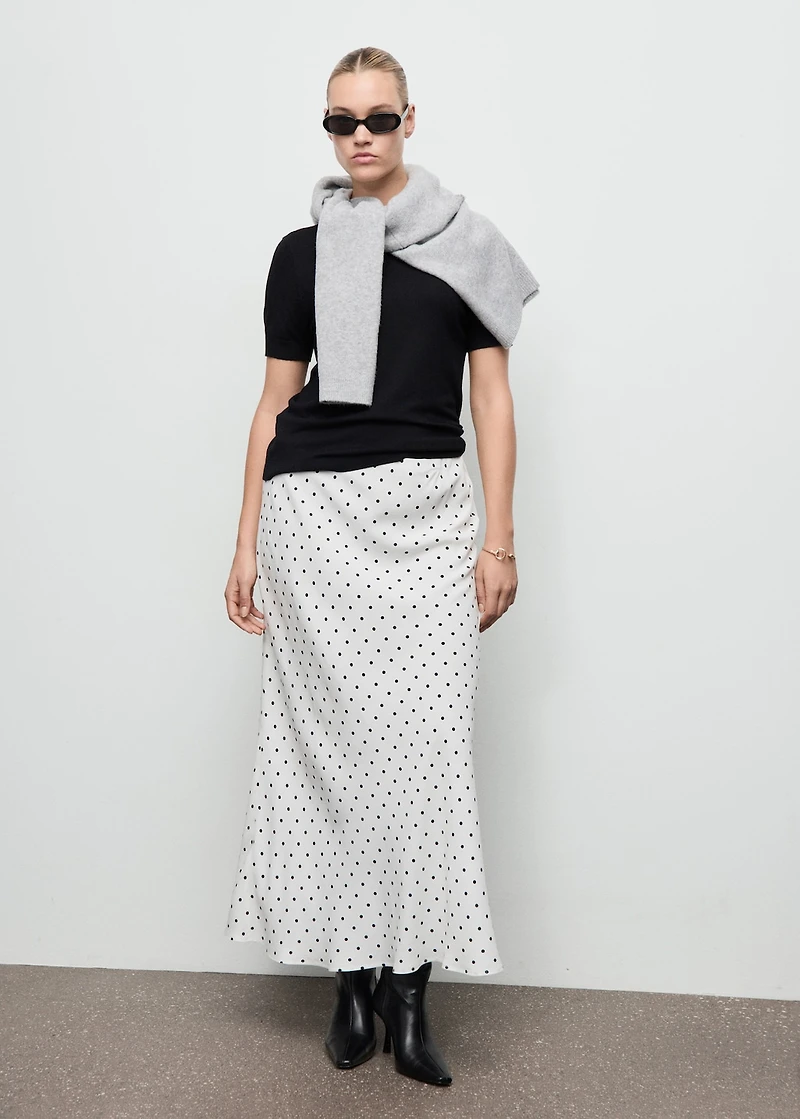 Long polka-dot skirt