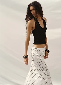 Long polka-dot skirt