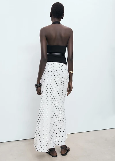 Long polka-dot skirt