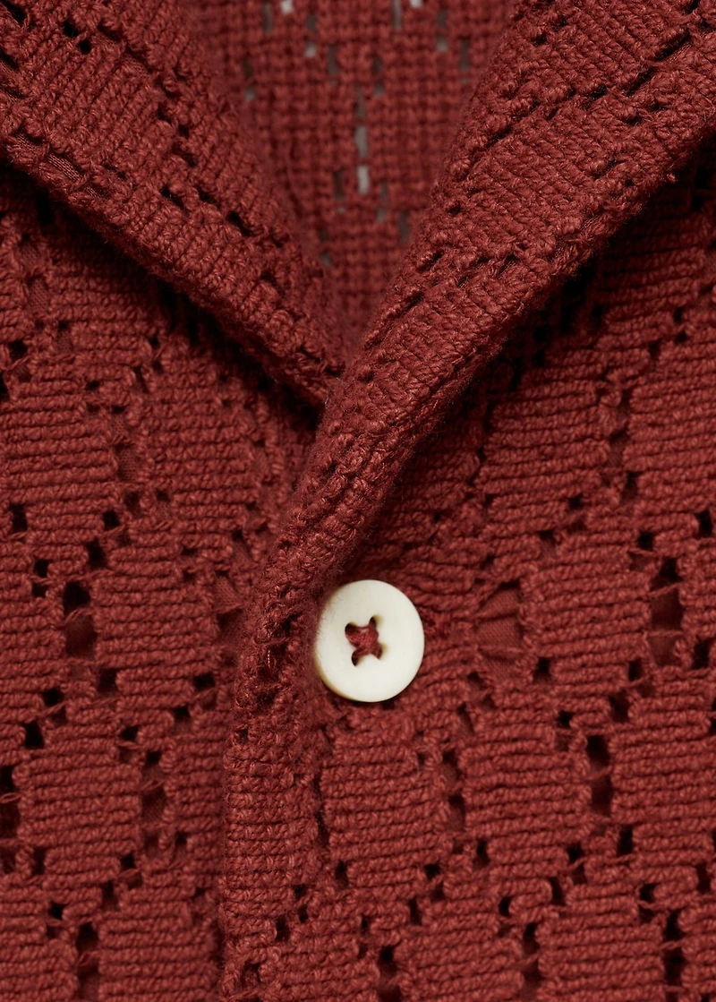 Cotton blouse with lace detail