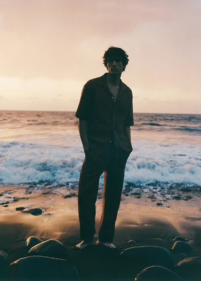 Cotton blouse with lace detail