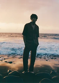 Cotton blouse with lace detail