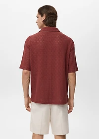 Cotton blouse with lace detail