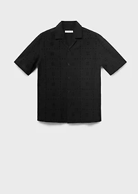 Shirt with embroidered eyelet details