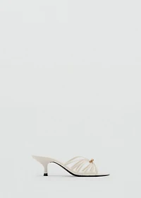 Kitten heel sandal with metallic detail