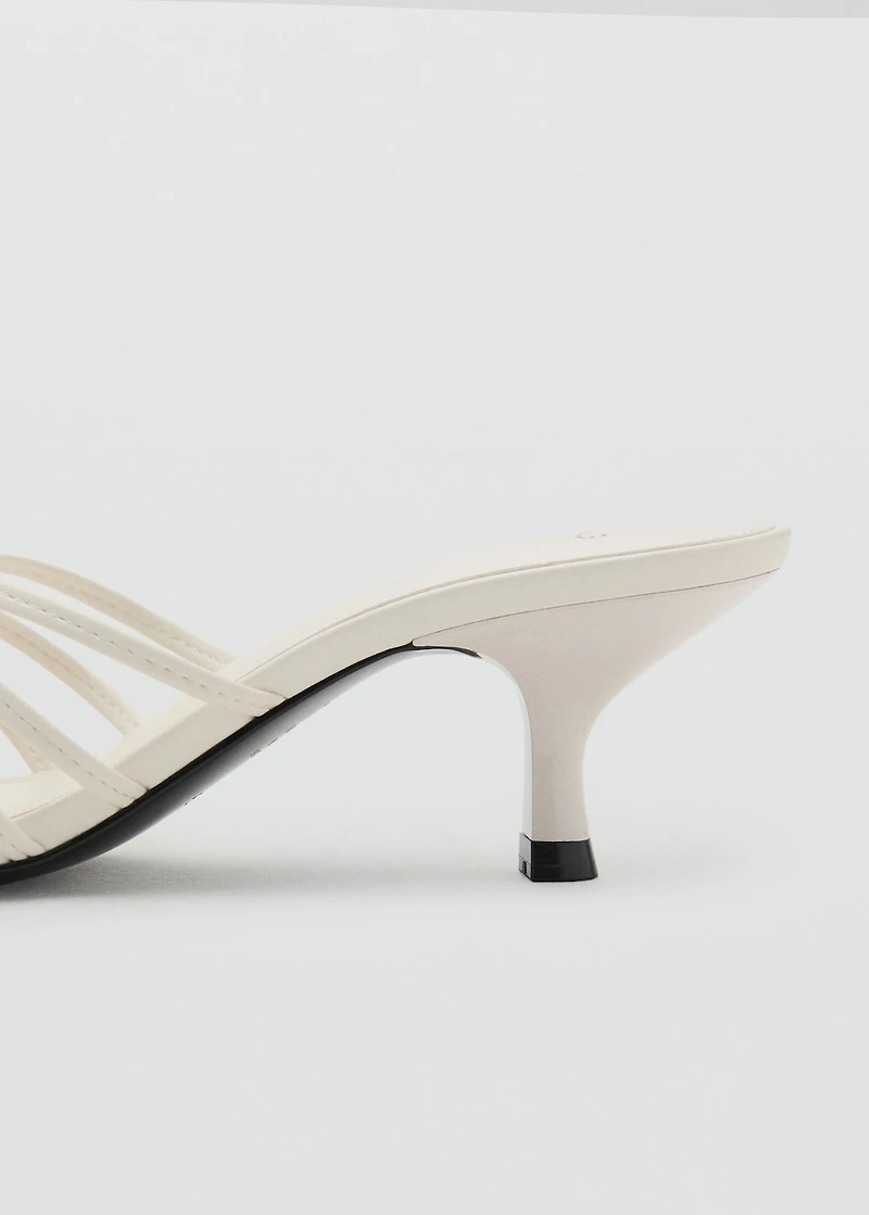 Kitten heel sandal with metallic detail