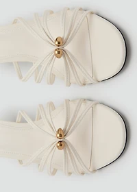 Kitten heel sandal with metallic detail