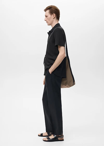 Structured knitted shirt