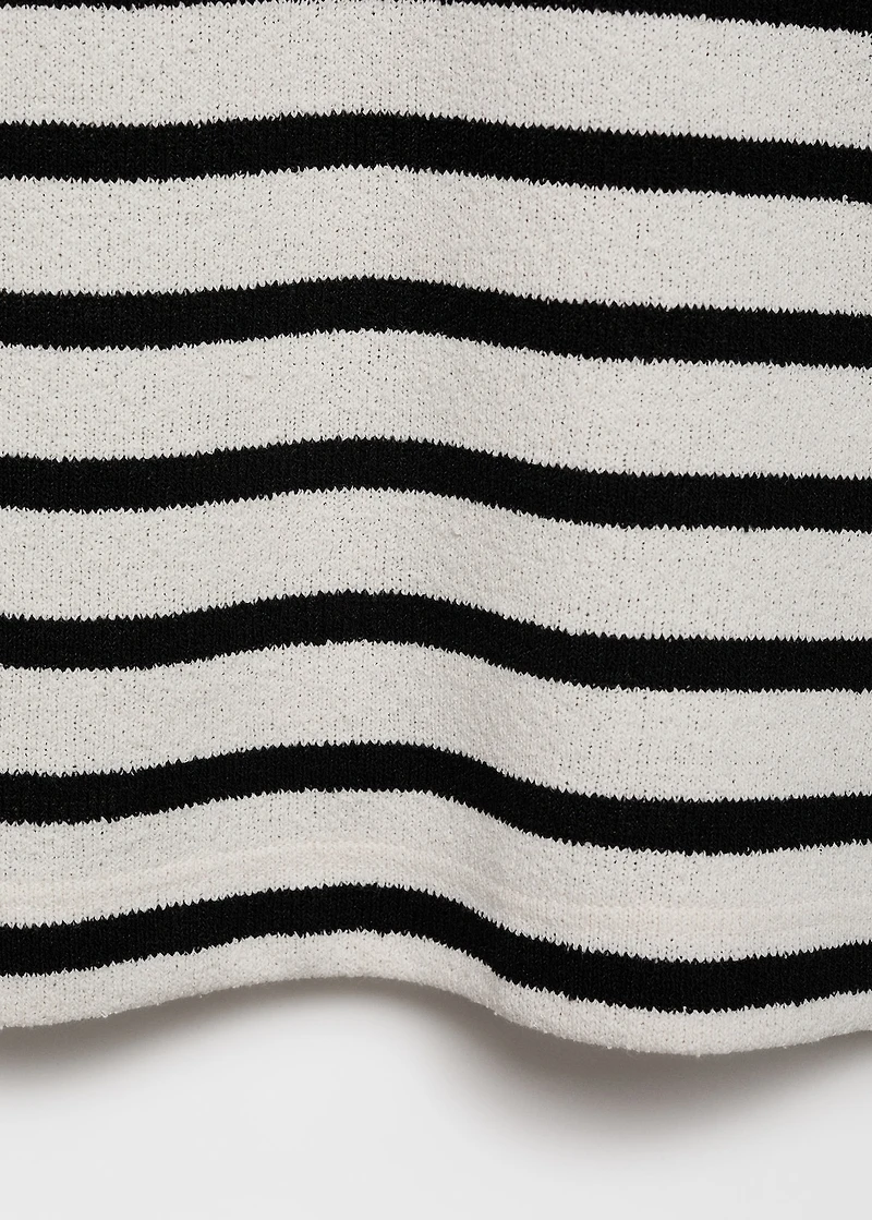Striped textured knitted polo shirt