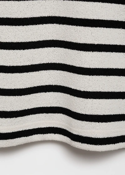 Striped textured knitted polo shirt