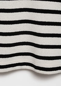 Striped textured knitted polo shirt