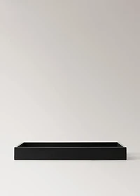 Solid wood decorative tray with handles