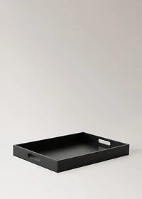 Solid wood decorative tray with handles