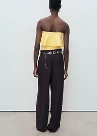 Maxi-ruffle strapless top