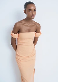 Strapless midi-dress