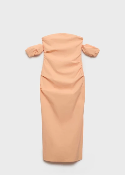 Strapless midi-dress