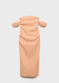 Strapless midi-dress
