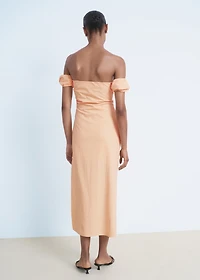 Strapless midi-dress