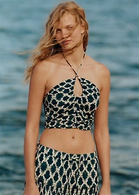 Halter top with ruffled detail