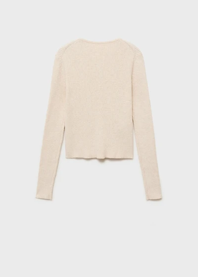 Ribbed sweater with buttons