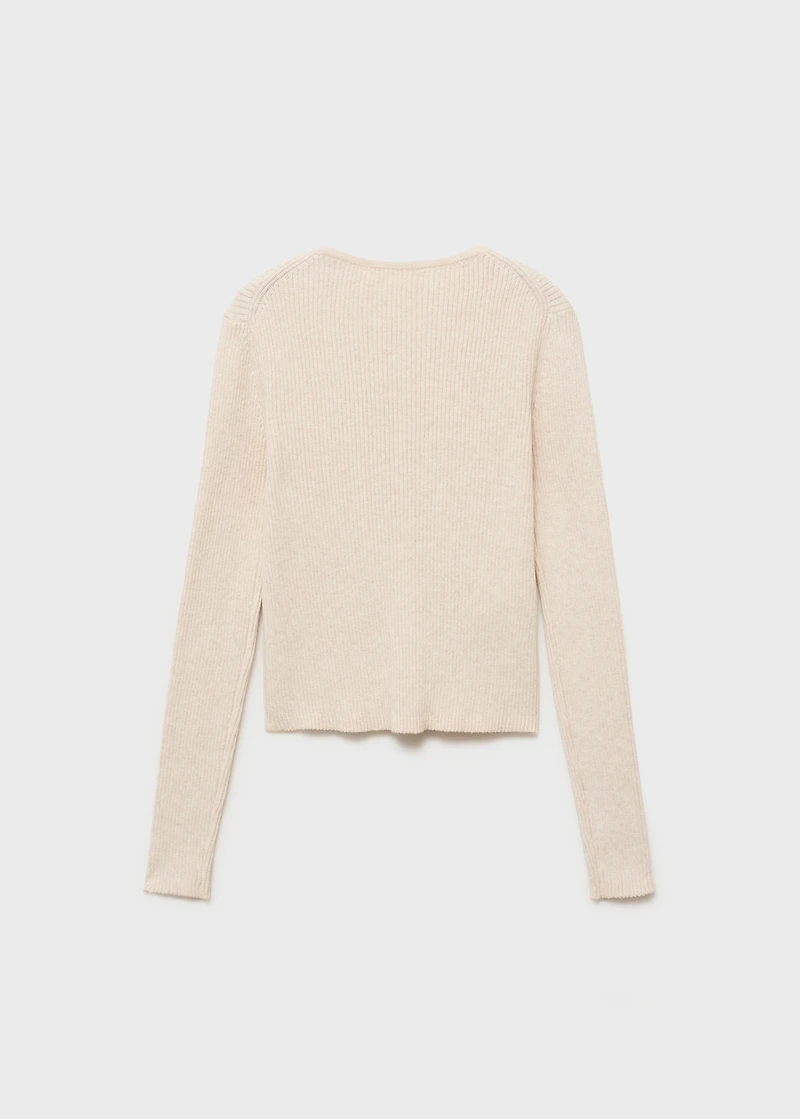 Ribbed sweater with buttons