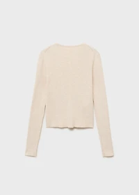 Ribbed sweater with buttons