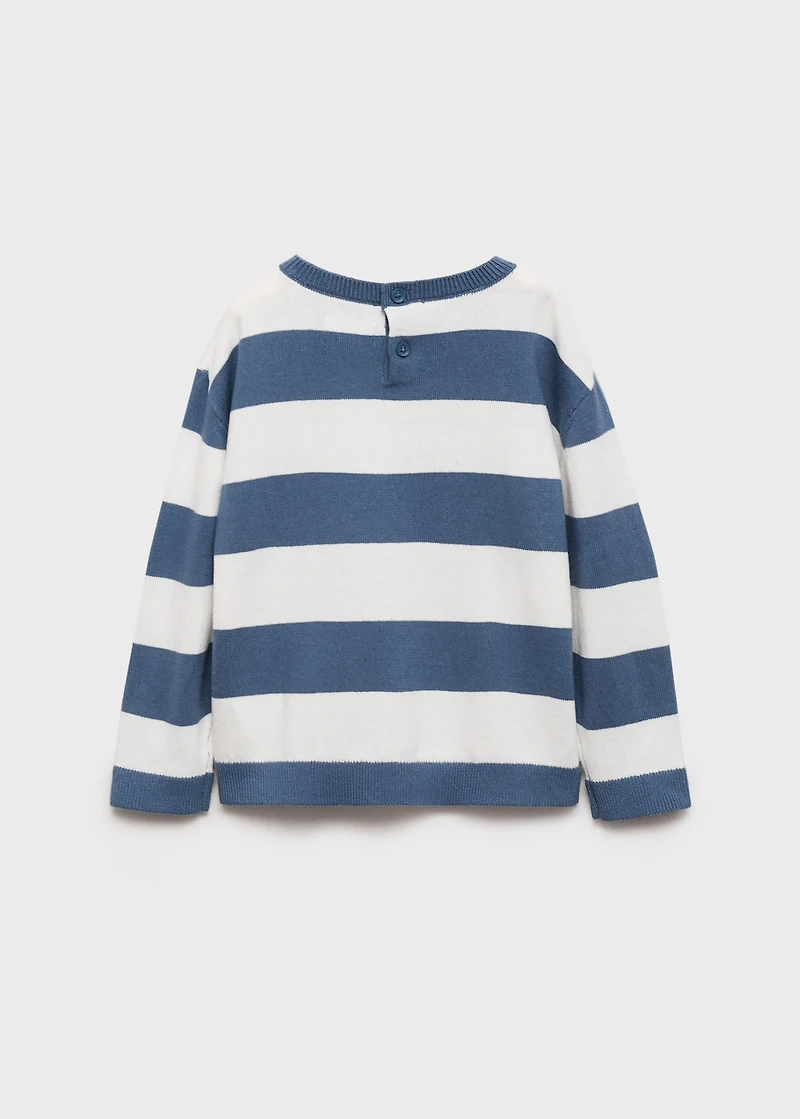 Striped cotton-blend sweater