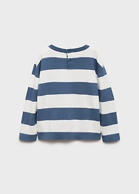 Striped cotton-blend sweater