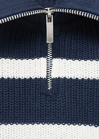 Knitted sweater with perkins neck