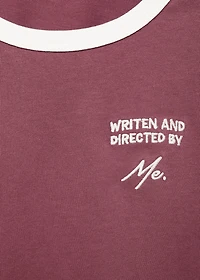 T-shirt with embroidered contrasting collar