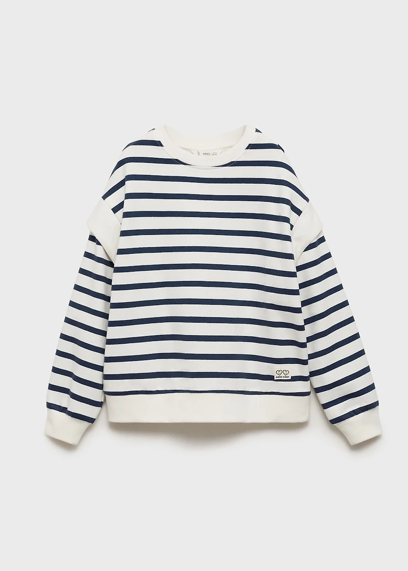 Striped cotton-blend sweatshirt