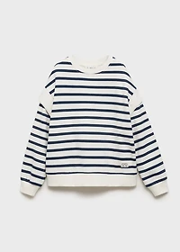 Striped cotton-blend sweatshirt