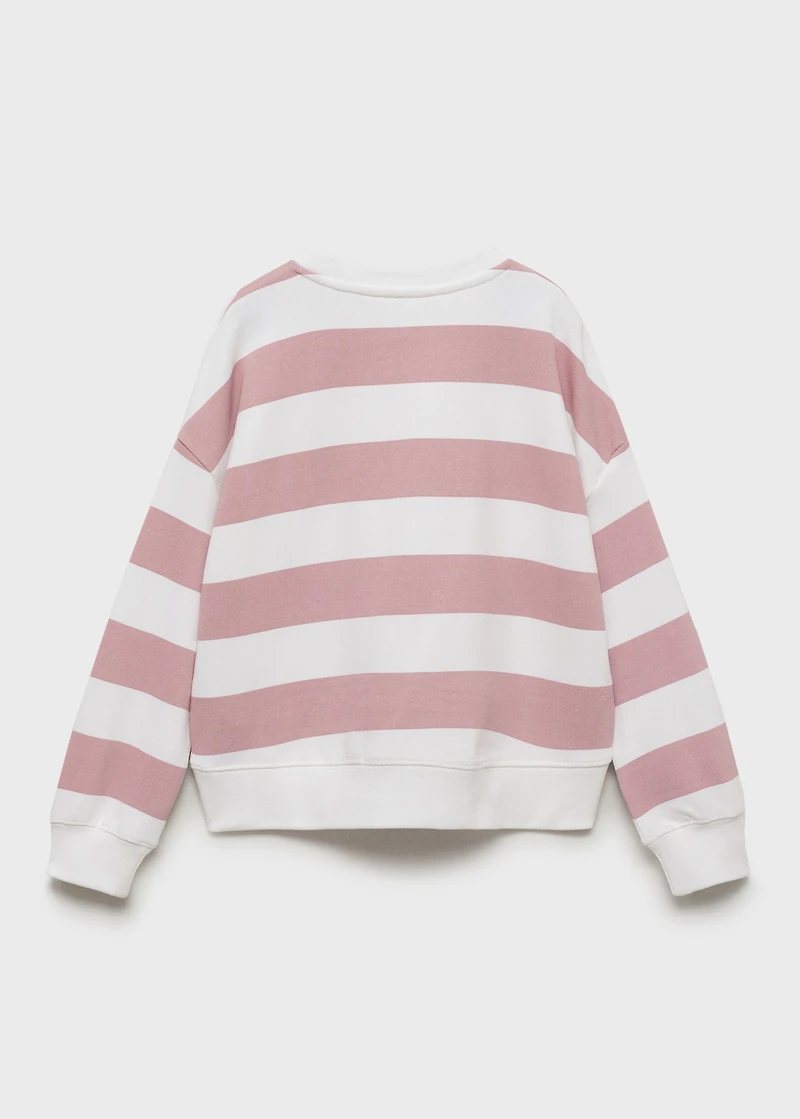 Striped sweatshirt with embroidered detail