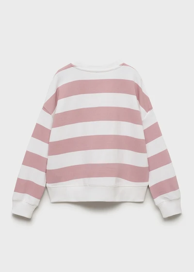 Striped sweatshirt with embroidered detail