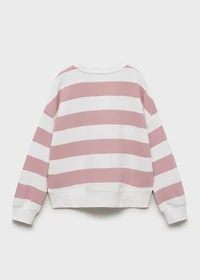 Striped sweatshirt with embroidered detail