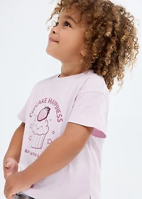 Embossed detail printed t-shirt