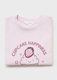 Embossed detail printed t-shirt