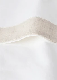 Cotton percale top sheet with linen trim for 135/140 cm bed