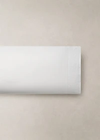 Cotton percale pillowcase with embroidered flowers 45x110 cm