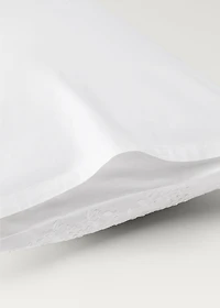 Two pillowcases embroidered floral percale cotton 50x75 cm