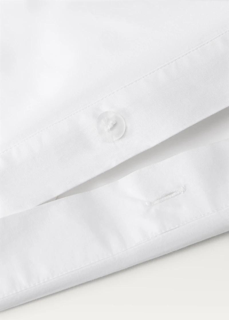 Percale cotton duvet cover with embroidered flowers for / cm bed